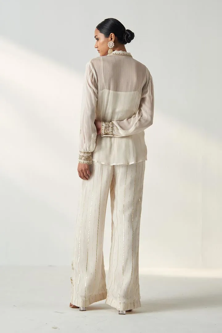 VANI IVORY SHIRT PANT SET