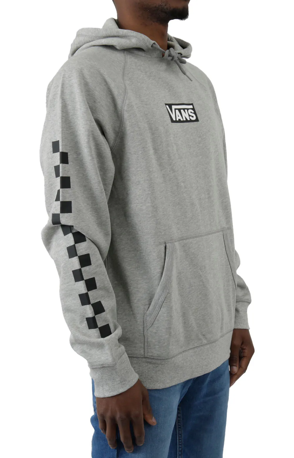 Vans Versa Performance Pullover Hoodie - Cement Heather with Checkerboard Accents