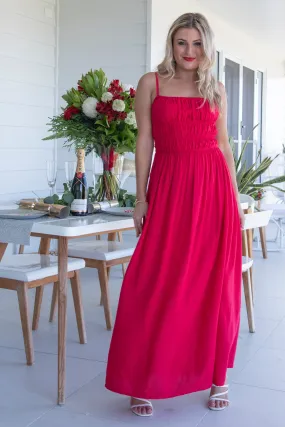 VGLD808 - SUMMER MAXI DRESS - CHRISTMAS RED