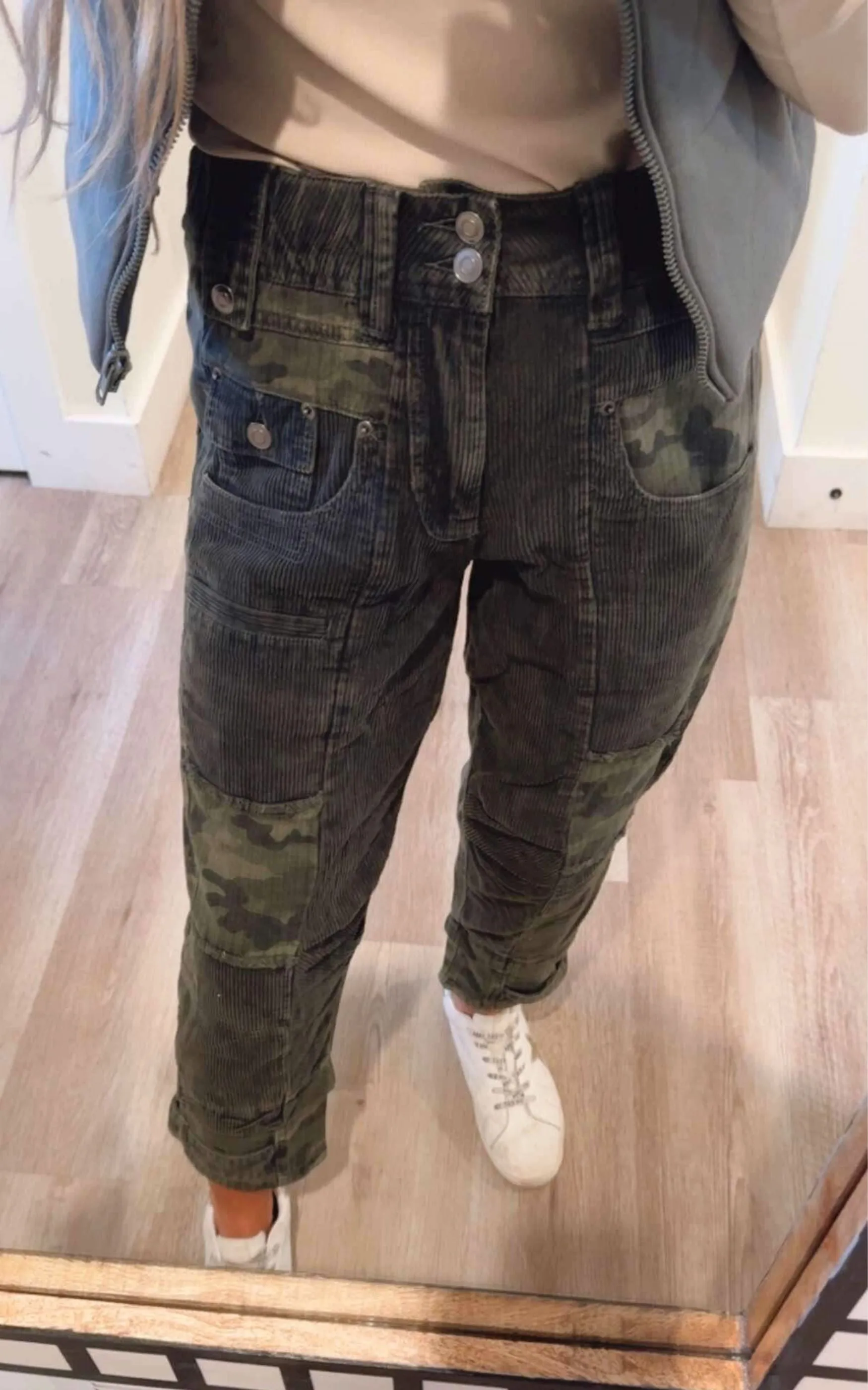 Washed Camoflage Corduroy Pants