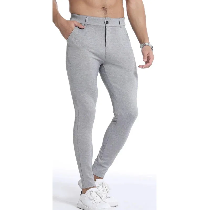 Wiaofellas  -  Sportswear Mens Slim Pants Spring Fall Fashion Plaid Printing Fitness Skiny Leggings Jogger Trousers Men Casual Streetwear