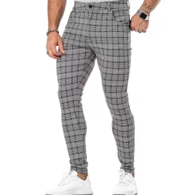 Wiaofellas  -  Sportswear Mens Slim Pants Spring Fall Fashion Plaid Printing Fitness Skiny Leggings Jogger Trousers Men Casual Streetwear