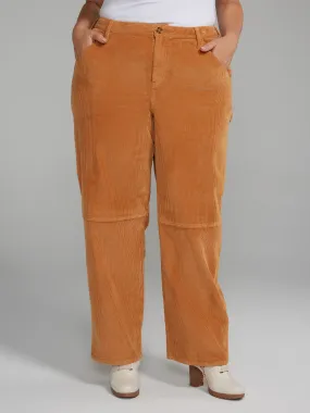 Wide Leg Carpenter Style Corduroy Pants