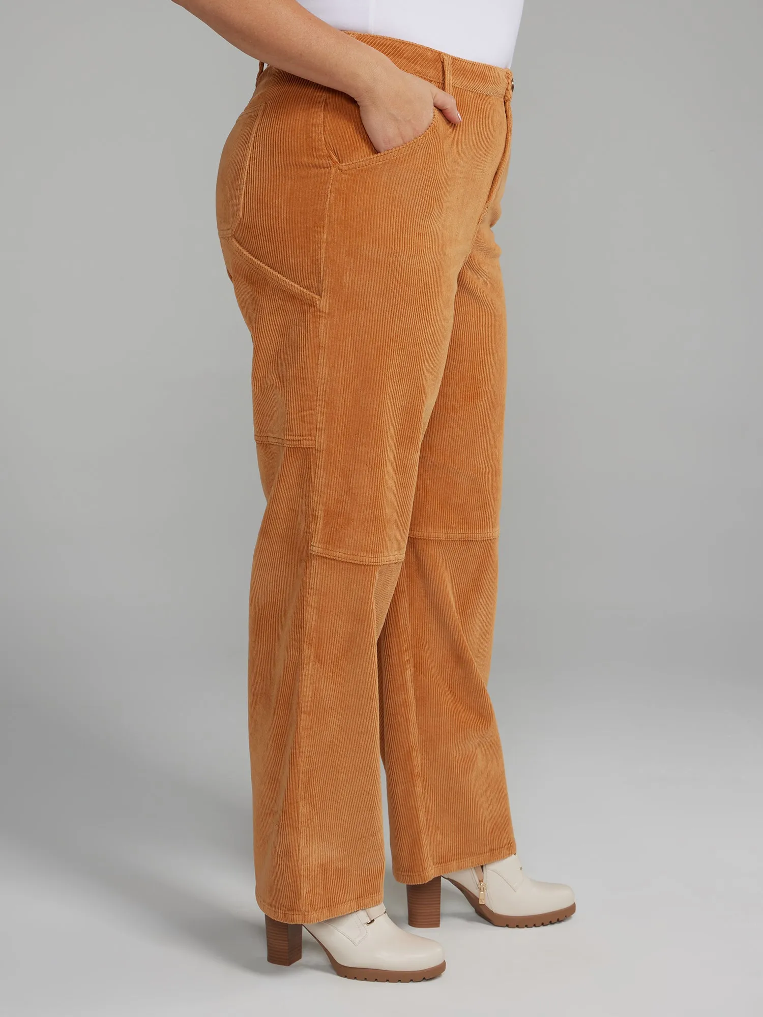 Wide Leg Carpenter Style Corduroy Pants