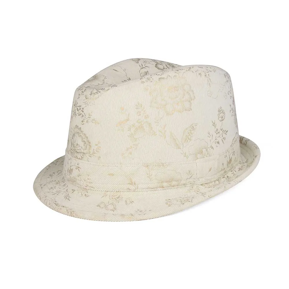 Women's Corduroy Printed Fedora Hat