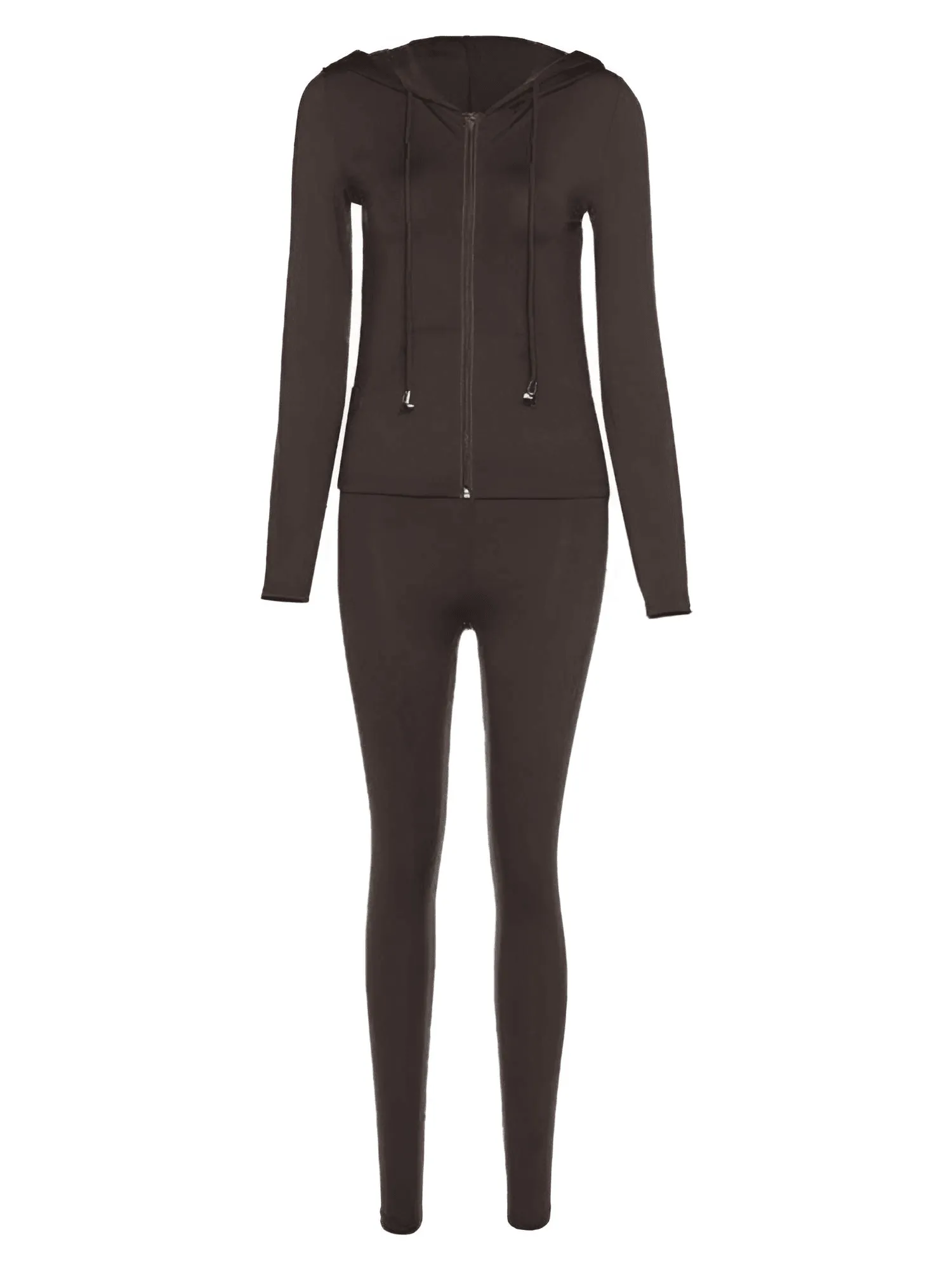 Women's Hooded Zipper Jacket   Leggings Tracksuit