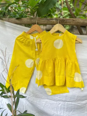 YELLOW CLAMP TIE DYE CO-ORD SET - SET OF 2