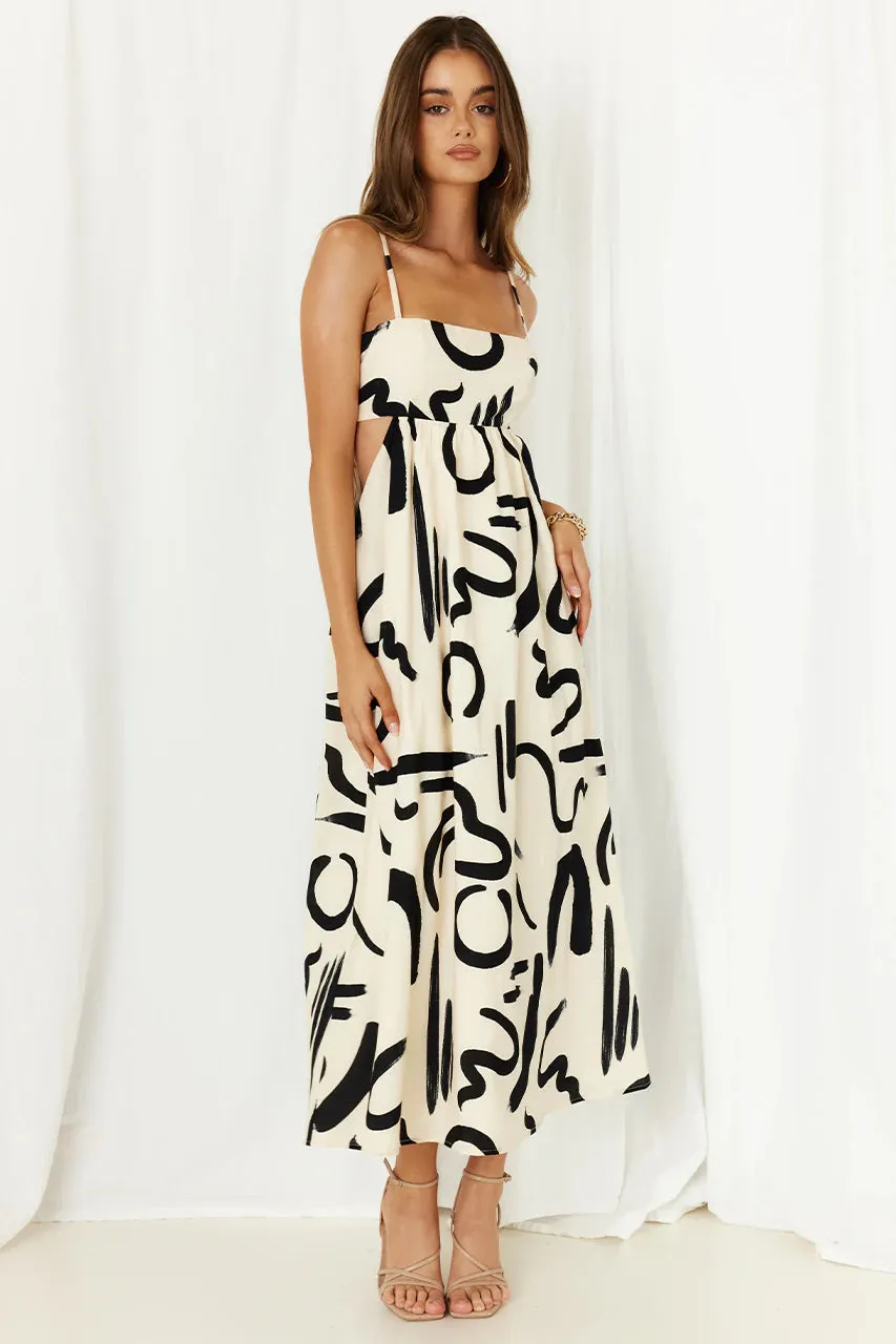 York sand black midi dress