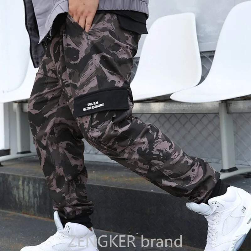 ZENGKER Loose Fit Camo Cargo Casual Joggers