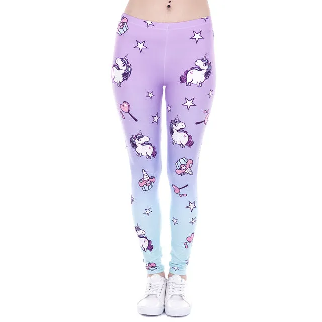 Zohra Brand New Fashion Women Leggings Unicorn And Sweets Printing leggins Fitness legging Sexy High waist Woman pants