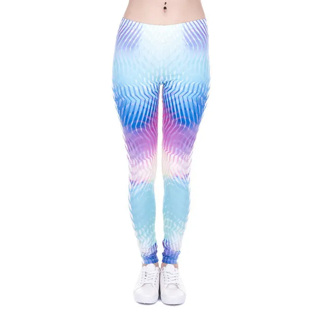 Zohra Brand Women Leggings White Arrowa Hologrephic Printing Fitness legging High Waist Woman Pants