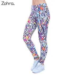 Zohra Women Legging Wild Dots Printed leggins for Women leggings High Waist Legins Woman Pants Stretch Leggings